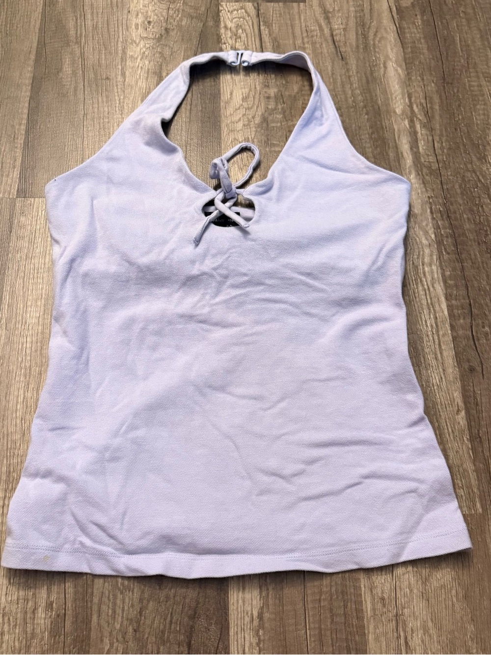 Moda International Lavender Halter Tie Front Tank Top Size S Y2K
